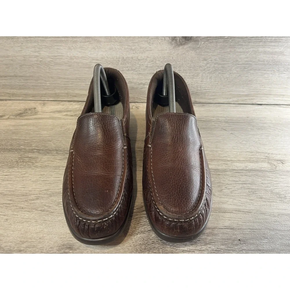 SAS Twin Slip On Loafer Womens 8.5 M Shoes‎ USA Made Brown Leather